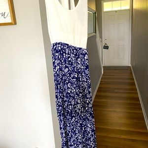 Cute spring/summer navy and white maxi dress